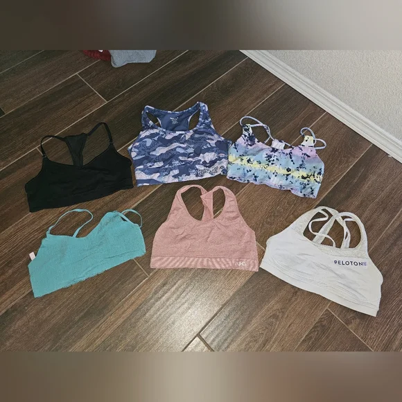 SPORTS BRA LOT OF 6 SZ MEDIUM PELOTON LULULEMON RYKA VS REEBOK - Picture 1 of 11